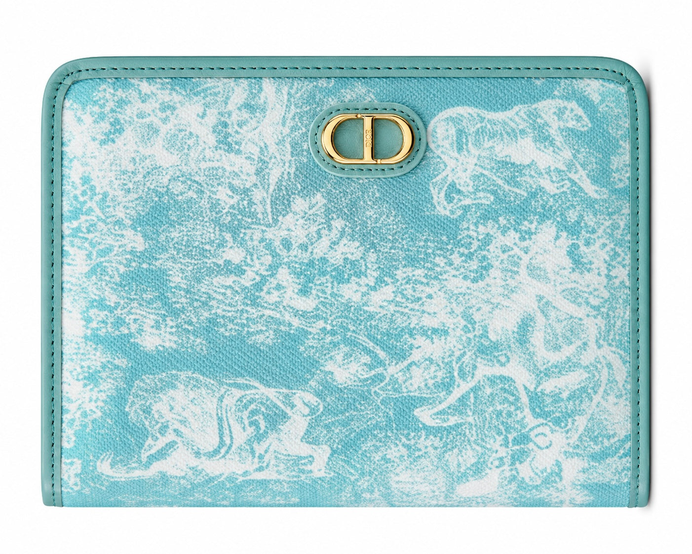 Dior  Montaigne Dea Pouch in an aquamarine Toile de Jouy reverse jacquard