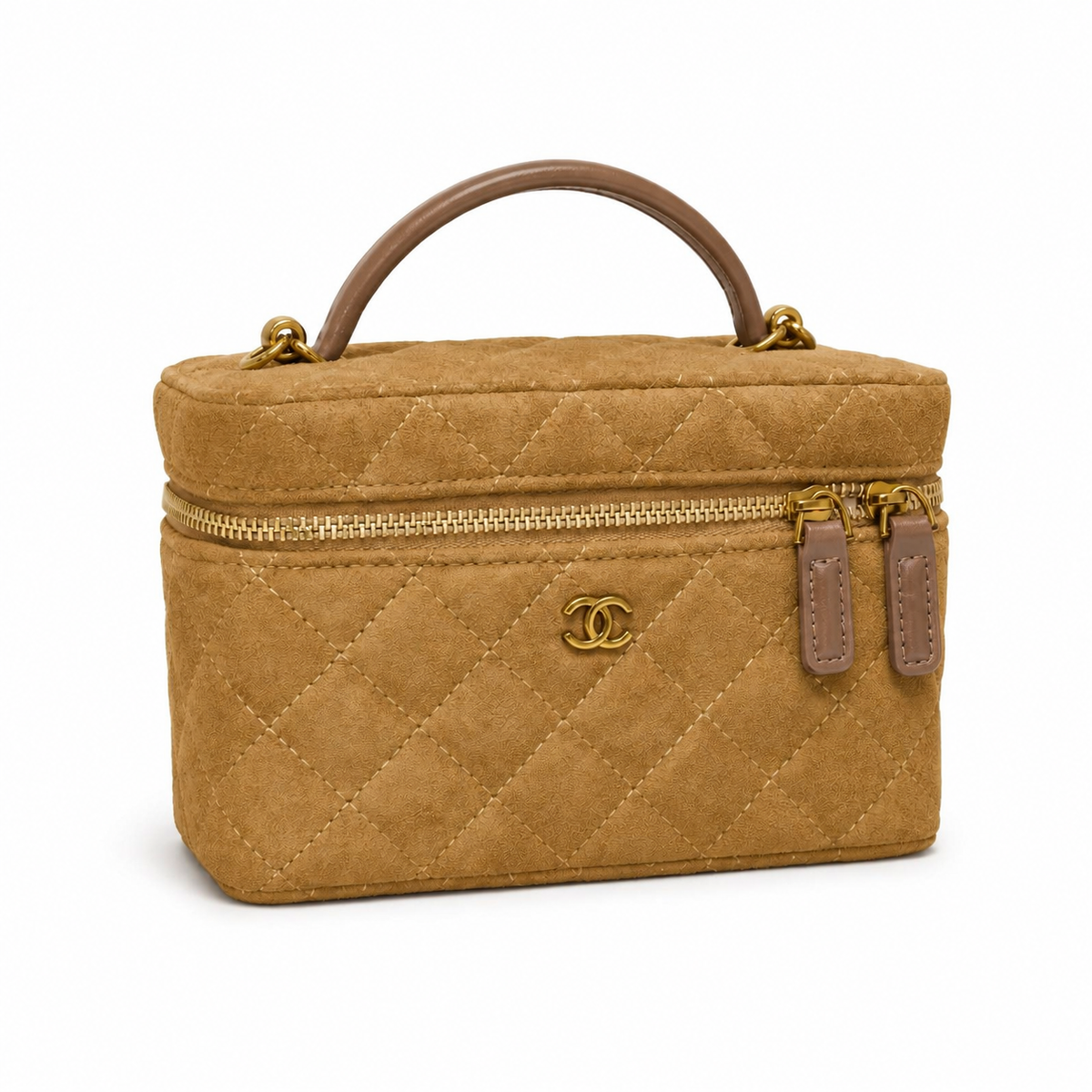 Chanel quilted suede slim vanity