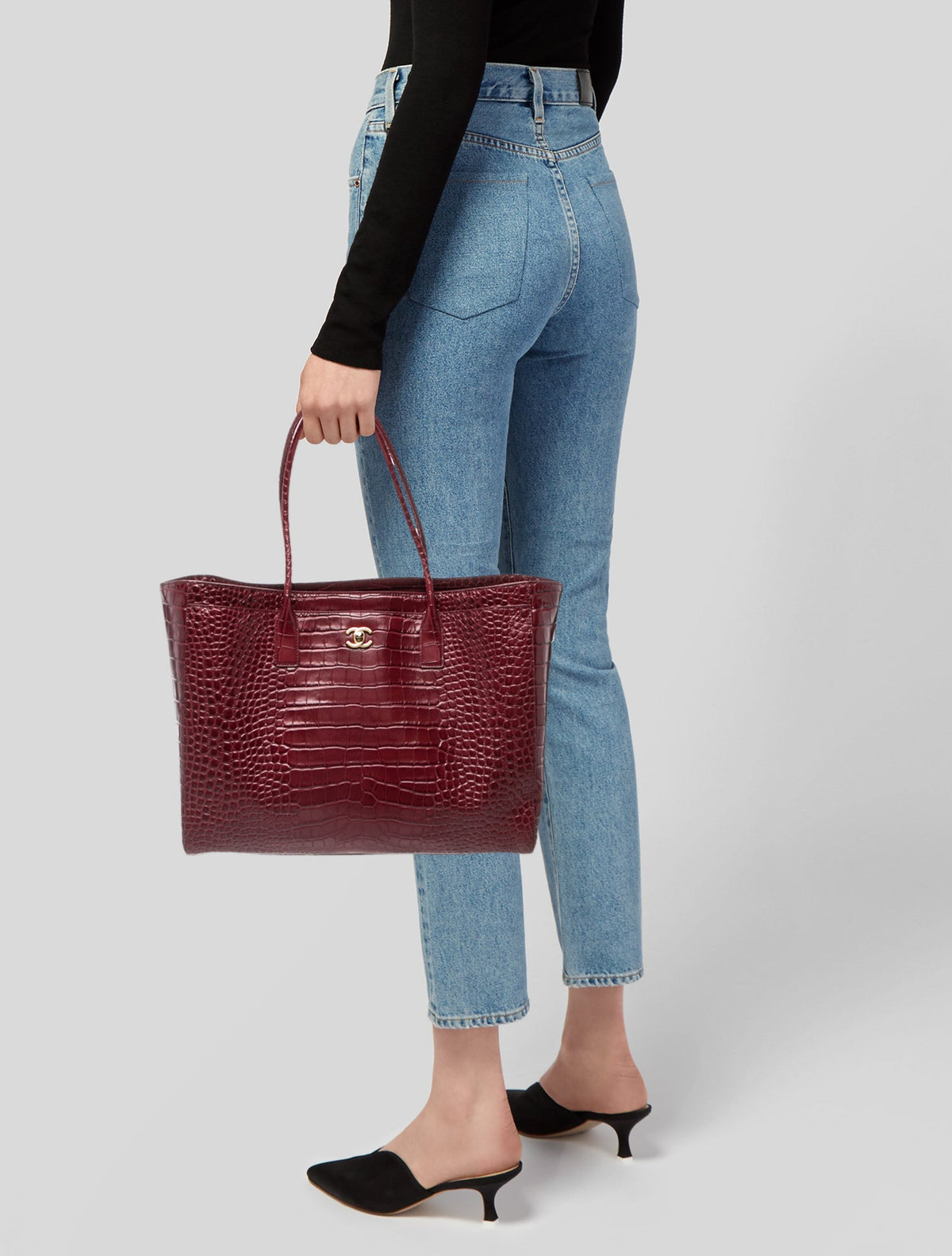 Chanel Crocodile Embossed Archetype Shopping Tote