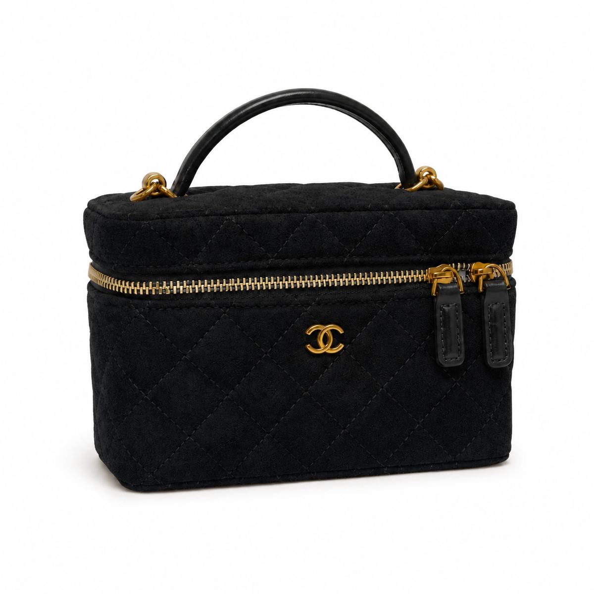Chanel quilted suede slim vanity